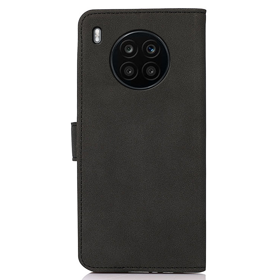 KHAZNEH Wallet Design Delicate Textured Leather Phone Cover Case with Adjustable Stand for Huawei nova 8i/Honor 50 Lite