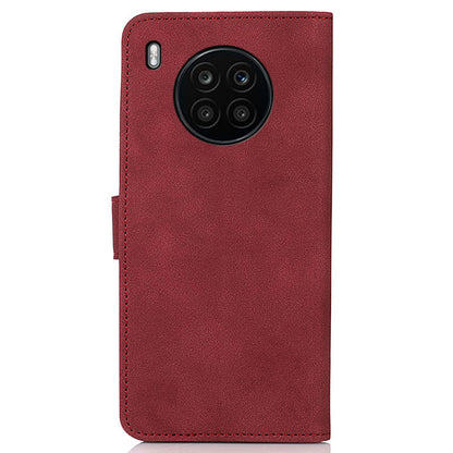 KHAZNEH Wallet Design Delicate Textured Leather Phone Cover Case with Adjustable Stand for Huawei nova 8i/Honor 50 Lite