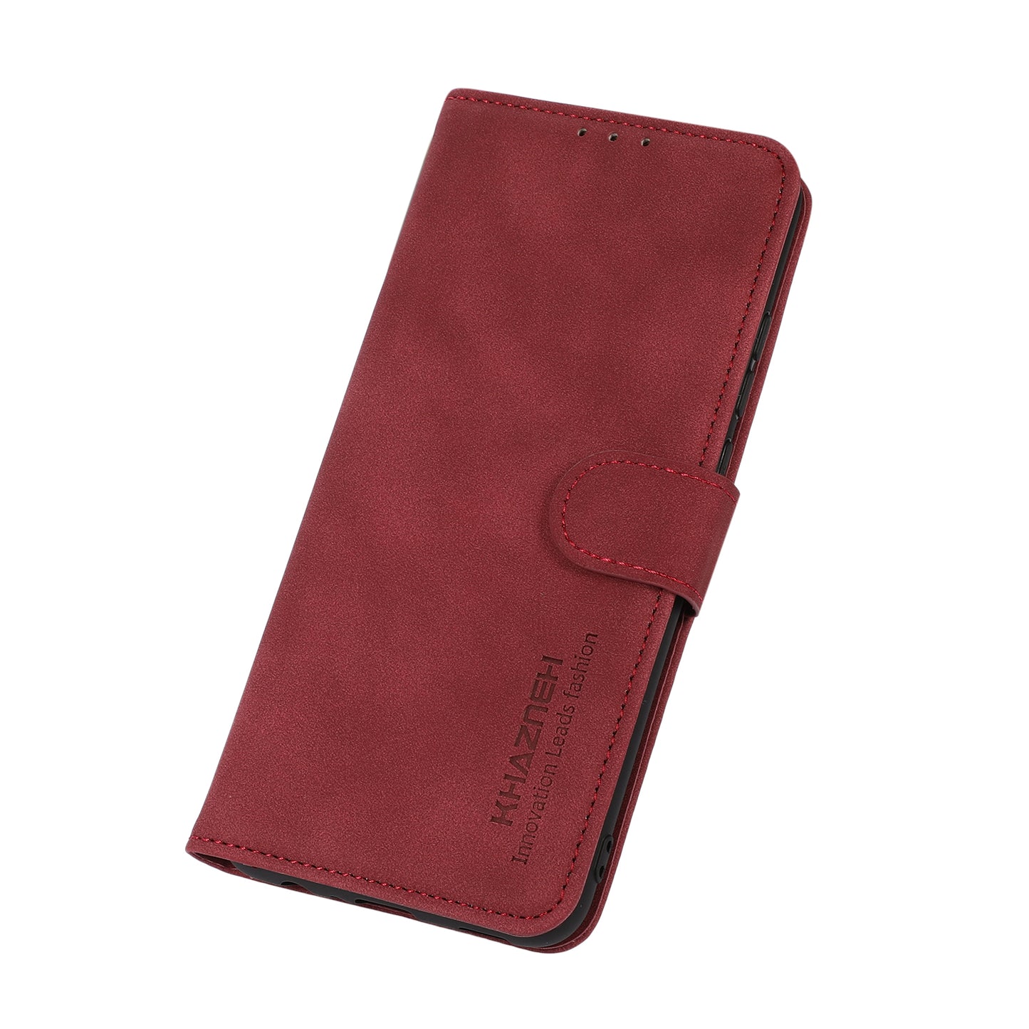 KHAZNEH Wallet Design Delicate Textured Leather Phone Cover Case with Adjustable Stand for Huawei nova 8i/Honor 50 Lite