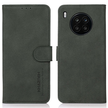 KHAZNEH Wallet Design Delicate Textured Leather Phone Cover Case with Adjustable Stand for Huawei nova 8i/Honor 50 Lite