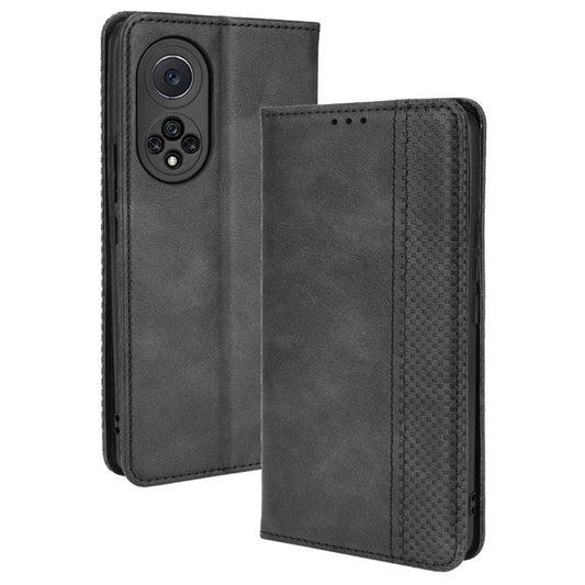 Anti-dust Retro Textured Surface Phone Leather Case Wallet Stand Protective Cover for Huawei nova 9 Pro / Honor 50 Pro