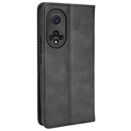 Anti-dust Retro Textured Surface Phone Leather Case Wallet Stand Protective Cover for Huawei nova 9 Pro / Honor 50 Pro