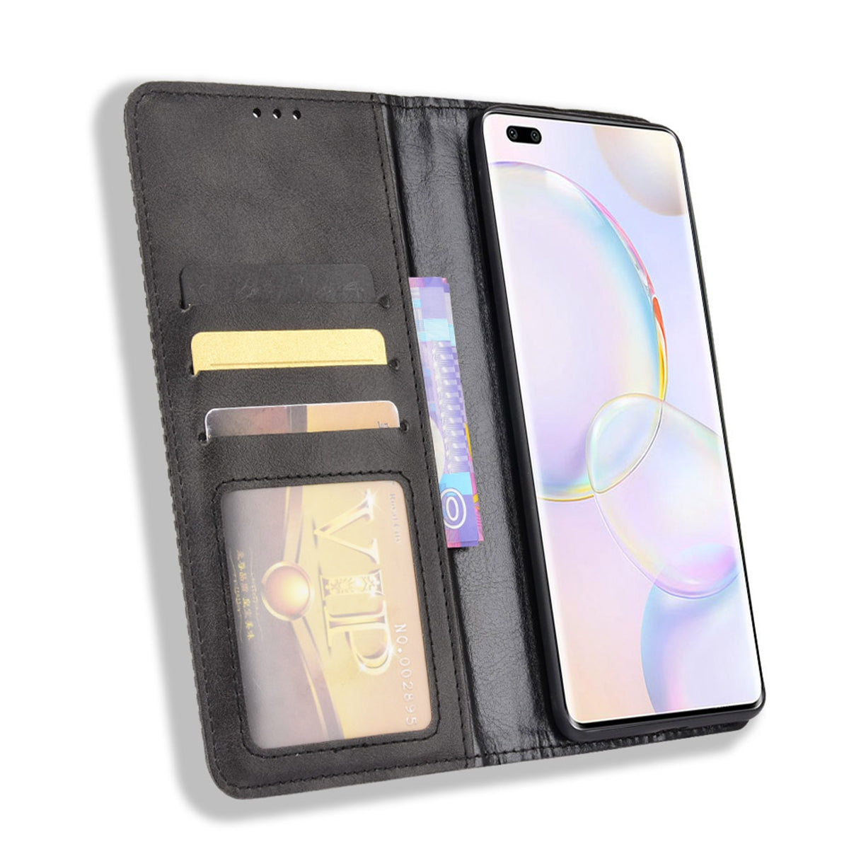Anti-dust Retro Textured Surface Phone Leather Case Wallet Stand Protective Cover for Huawei nova 9 Pro / Honor 50 Pro