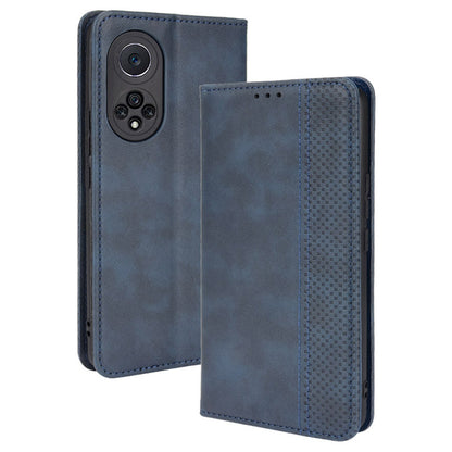 Anti-dust Retro Textured Surface Phone Leather Case Wallet Stand Protective Cover for Huawei nova 9 Pro / Honor 50 Pro