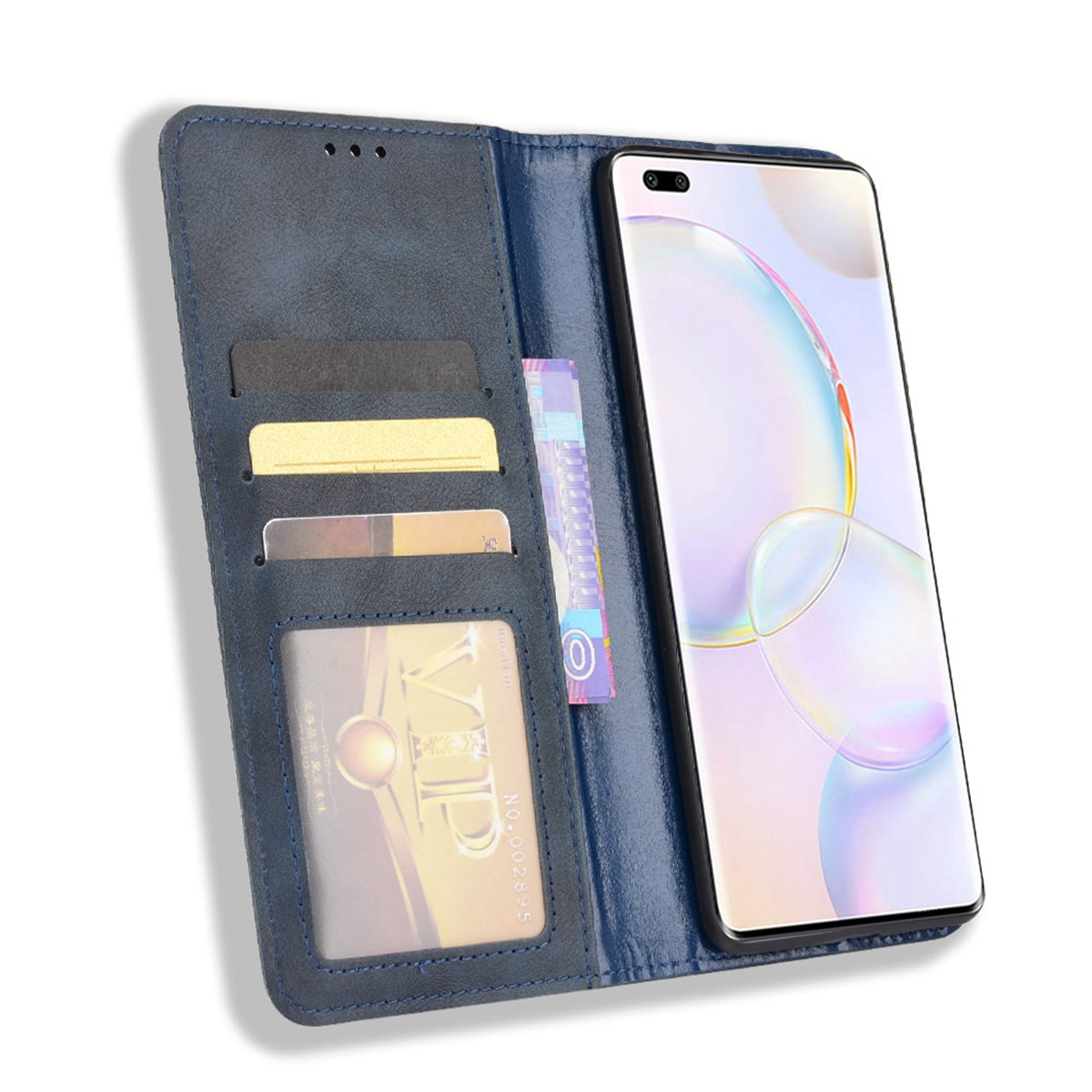 Anti-dust Retro Textured Surface Phone Leather Case Wallet Stand Protective Cover for Huawei nova 9 Pro / Honor 50 Pro