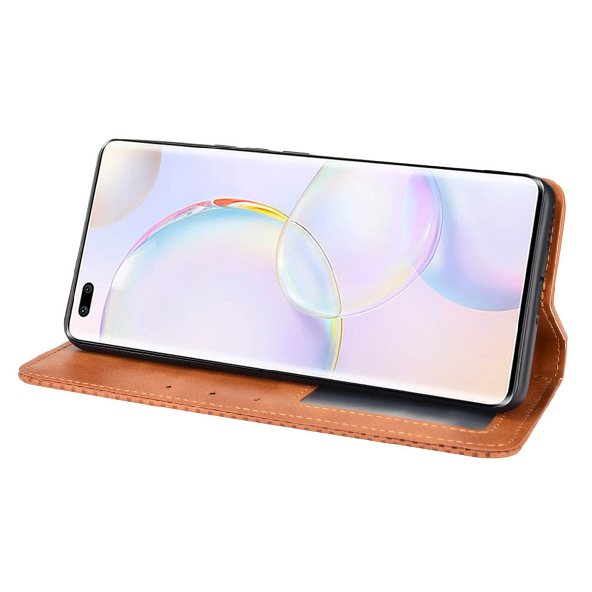Anti-dust Retro Textured Surface Phone Leather Case Wallet Stand Protective Cover for Huawei nova 9 Pro / Honor 50 Pro