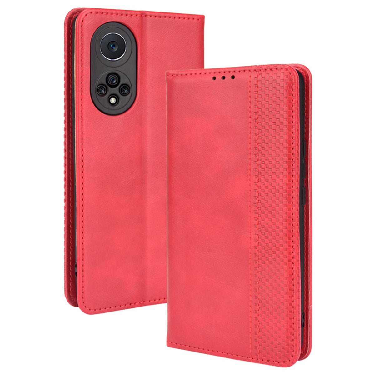 Anti-dust Retro Textured Surface Phone Leather Case Wallet Stand Protective Cover for Huawei nova 9 Pro / Honor 50 Pro