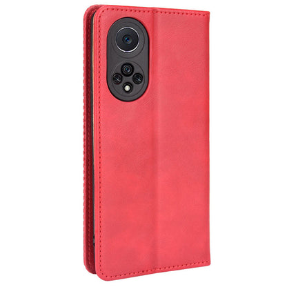 Anti-dust Retro Textured Surface Phone Leather Case Wallet Stand Protective Cover for Huawei nova 9 Pro / Honor 50 Pro