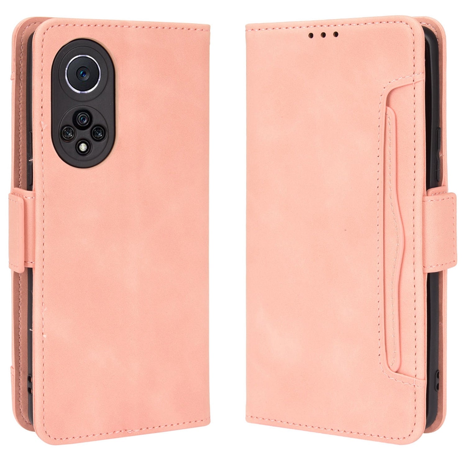 Special Phone Case Magnetic Closure Multiple Card Slots Design PU Leather Wallet Phone Cover for Huawei nova 9 Pro / Honor 50 Pro