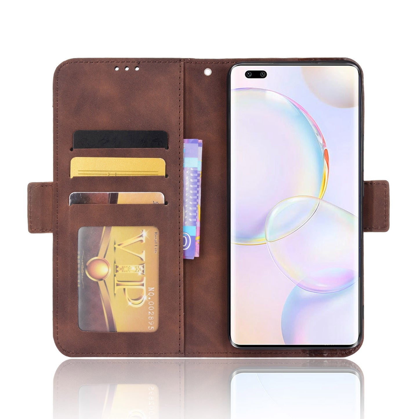 Special Phone Case Magnetic Closure Multiple Card Slots Design PU Leather Wallet Phone Cover for Huawei nova 9 Pro / Honor 50 Pro