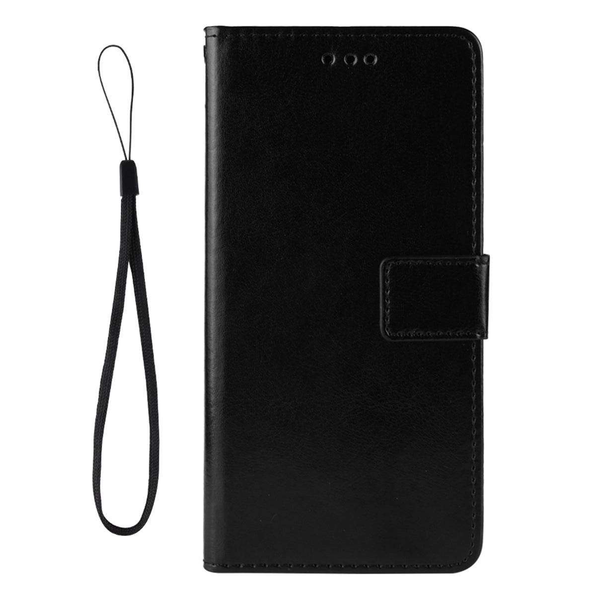 Fashionable Crazy Horse Texture PU Leather Wallet Magnetic Anti-Scratch Case with Wrist Strap for Huawei nova 9 Pro / Honor 50 Pro