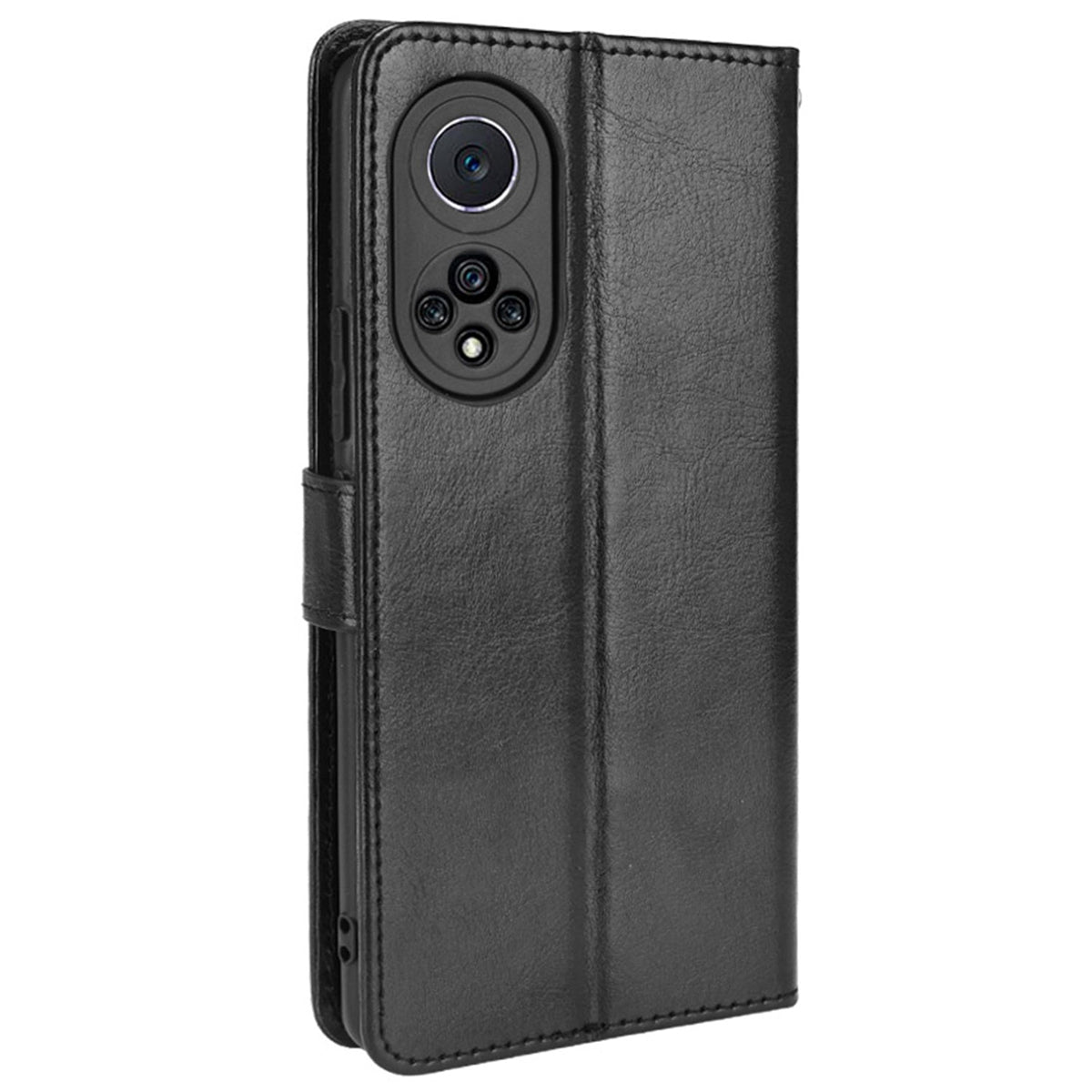 Fashionable Crazy Horse Texture PU Leather Wallet Magnetic Anti-Scratch Case with Wrist Strap for Huawei nova 9 Pro / Honor 50 Pro