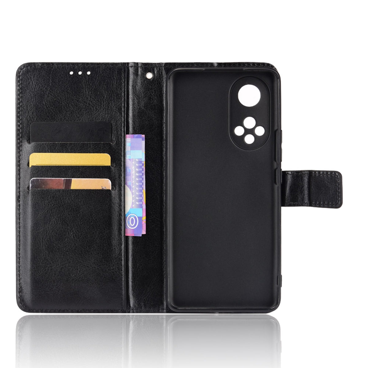 Fashionable Crazy Horse Texture PU Leather Wallet Magnetic Anti-Scratch Case with Wrist Strap for Huawei nova 9 Pro / Honor 50 Pro