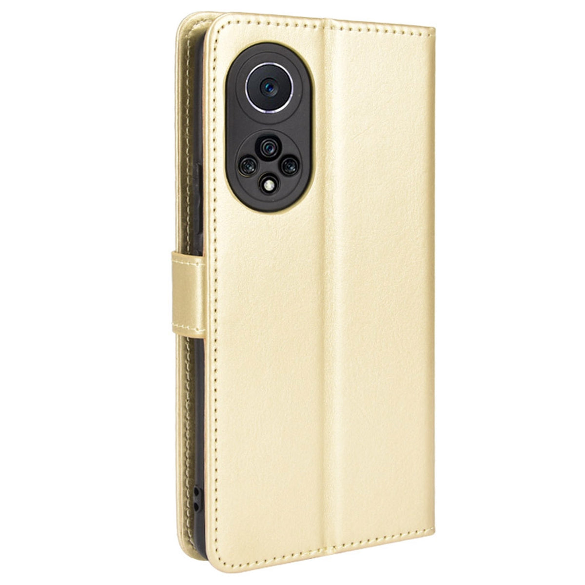 Fashionable Crazy Horse Texture PU Leather Wallet Magnetic Anti-Scratch Case with Wrist Strap for Huawei nova 9 Pro / Honor 50 Pro