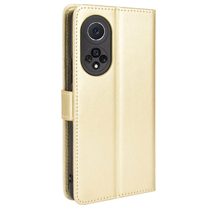 Fashionable Crazy Horse Texture PU Leather Wallet Magnetic Anti-Scratch Case with Wrist Strap for Huawei nova 9 Pro / Honor 50 Pro