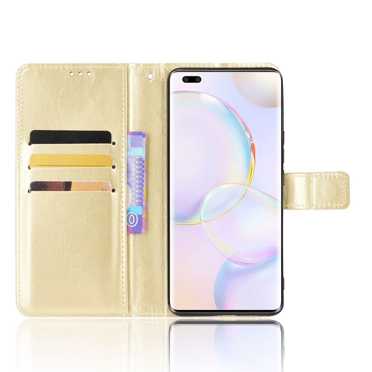Fashionable Crazy Horse Texture PU Leather Wallet Magnetic Anti-Scratch Case with Wrist Strap for Huawei nova 9 Pro / Honor 50 Pro
