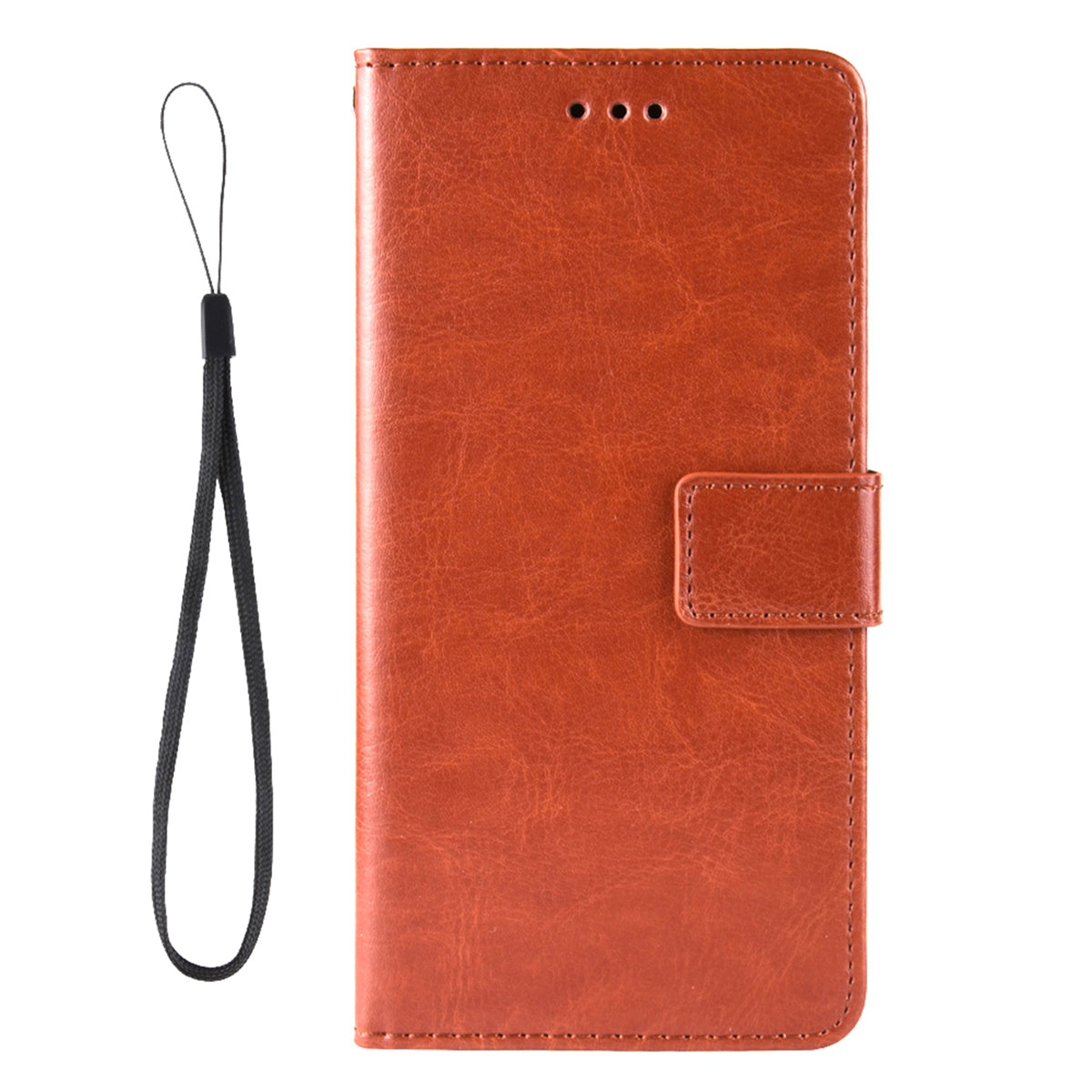 Fashionable Crazy Horse Texture PU Leather Wallet Magnetic Anti-Scratch Case with Wrist Strap for Huawei nova 9 Pro / Honor 50 Pro