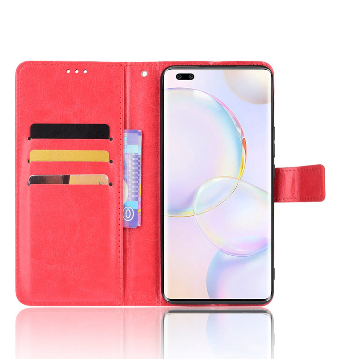 Fashionable Crazy Horse Texture PU Leather Wallet Magnetic Anti-Scratch Case with Wrist Strap for Huawei nova 9 Pro / Honor 50 Pro