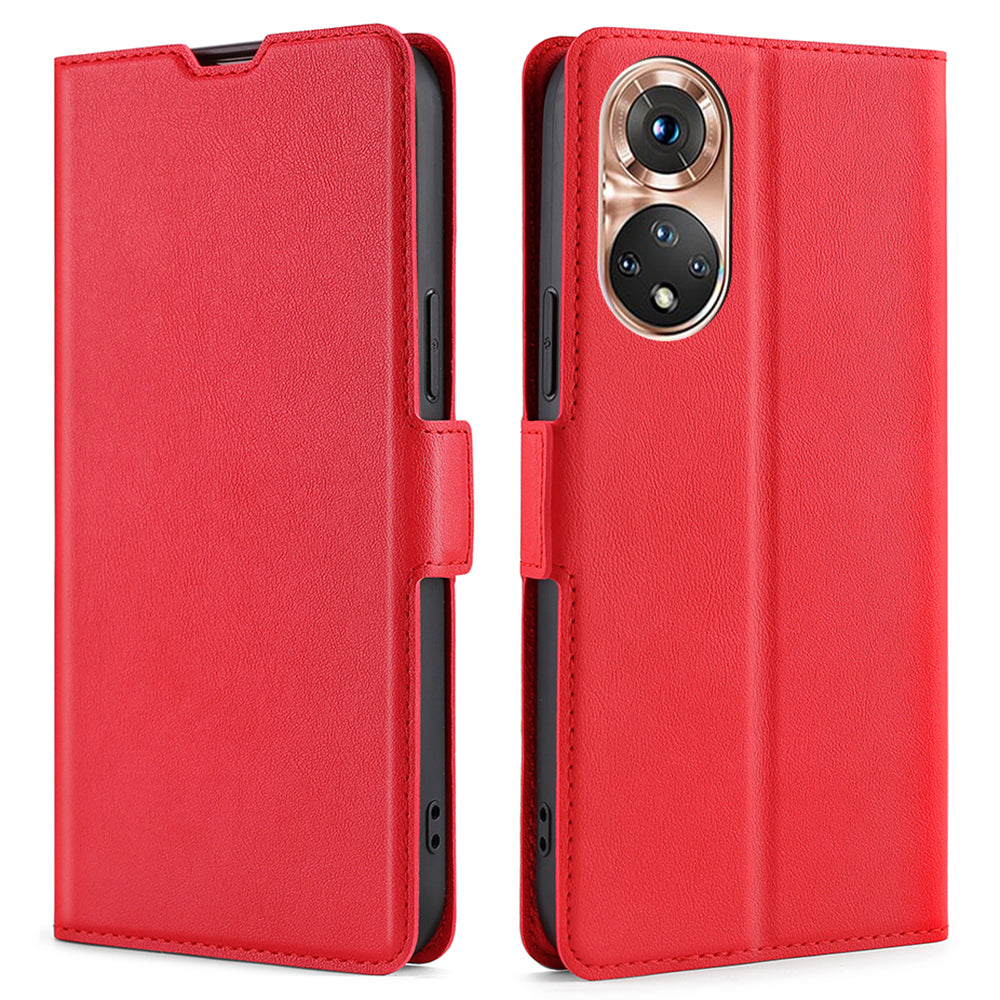 Strong Magnetic Closure Phone Cover Ultra-thin Leather Phone Case with Stand for Honor 50