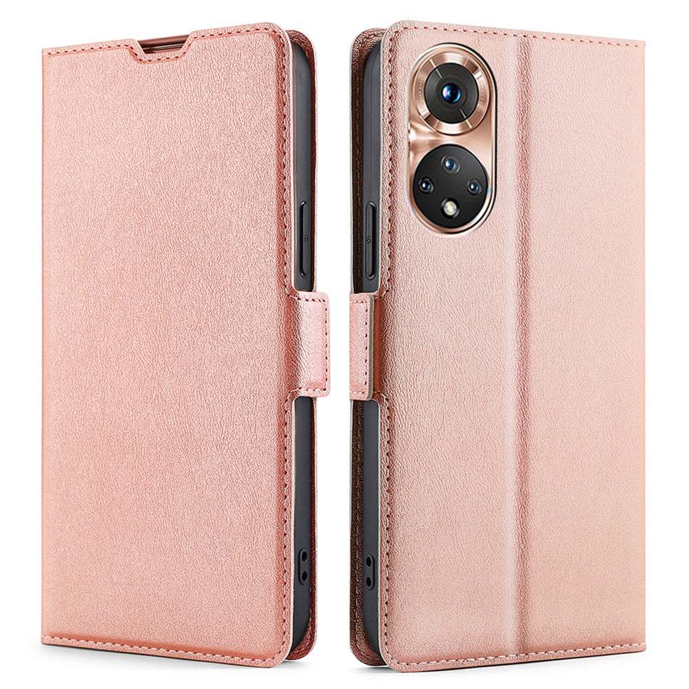 Strong Magnetic Closure Phone Cover Ultra-thin Leather Phone Case with Stand for Honor 50