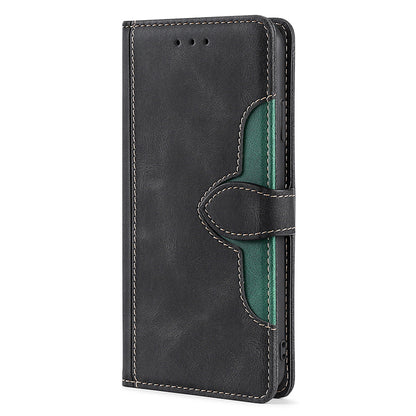 Bi-color Magnetic Clasp Anti-scratch Anti-shock PU Leather and TPU Phone Case Cover with Stand for Honor 50