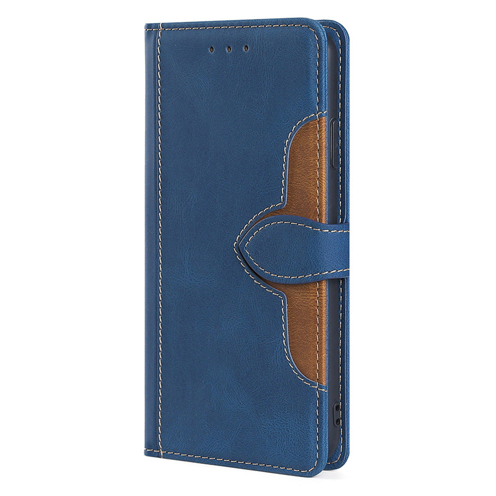 Bi-color Magnetic Clasp Anti-scratch Anti-shock PU Leather and TPU Phone Case Cover with Stand for Honor 50