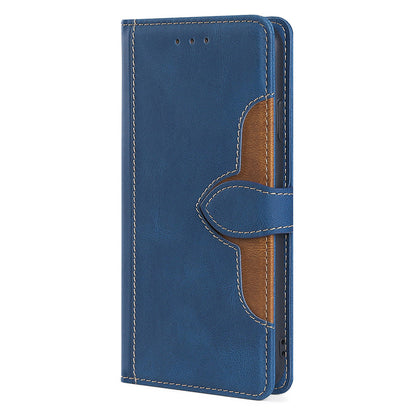 Bi-color Magnetic Clasp Anti-scratch Anti-shock PU Leather and TPU Phone Case Cover with Stand for Honor 50