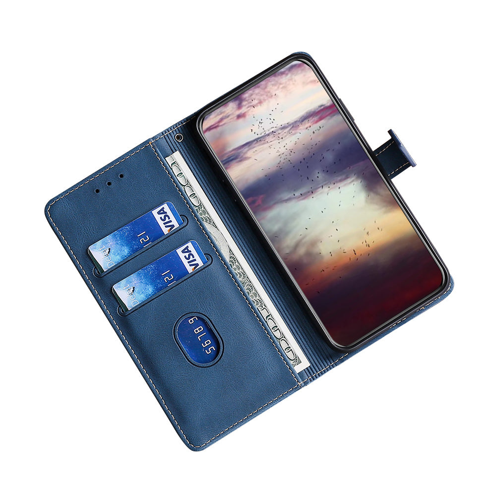 Bi-color Magnetic Clasp Anti-scratch Anti-shock PU Leather and TPU Phone Case Cover with Stand for Honor 50