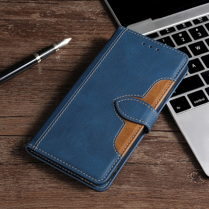 Bi-color Magnetic Clasp Anti-scratch Anti-shock PU Leather and TPU Phone Case Cover with Stand for Honor 50