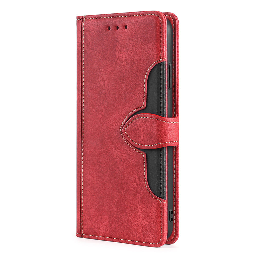 Bi-color Magnetic Clasp Anti-scratch Anti-shock PU Leather and TPU Phone Case Cover with Stand for Honor 50