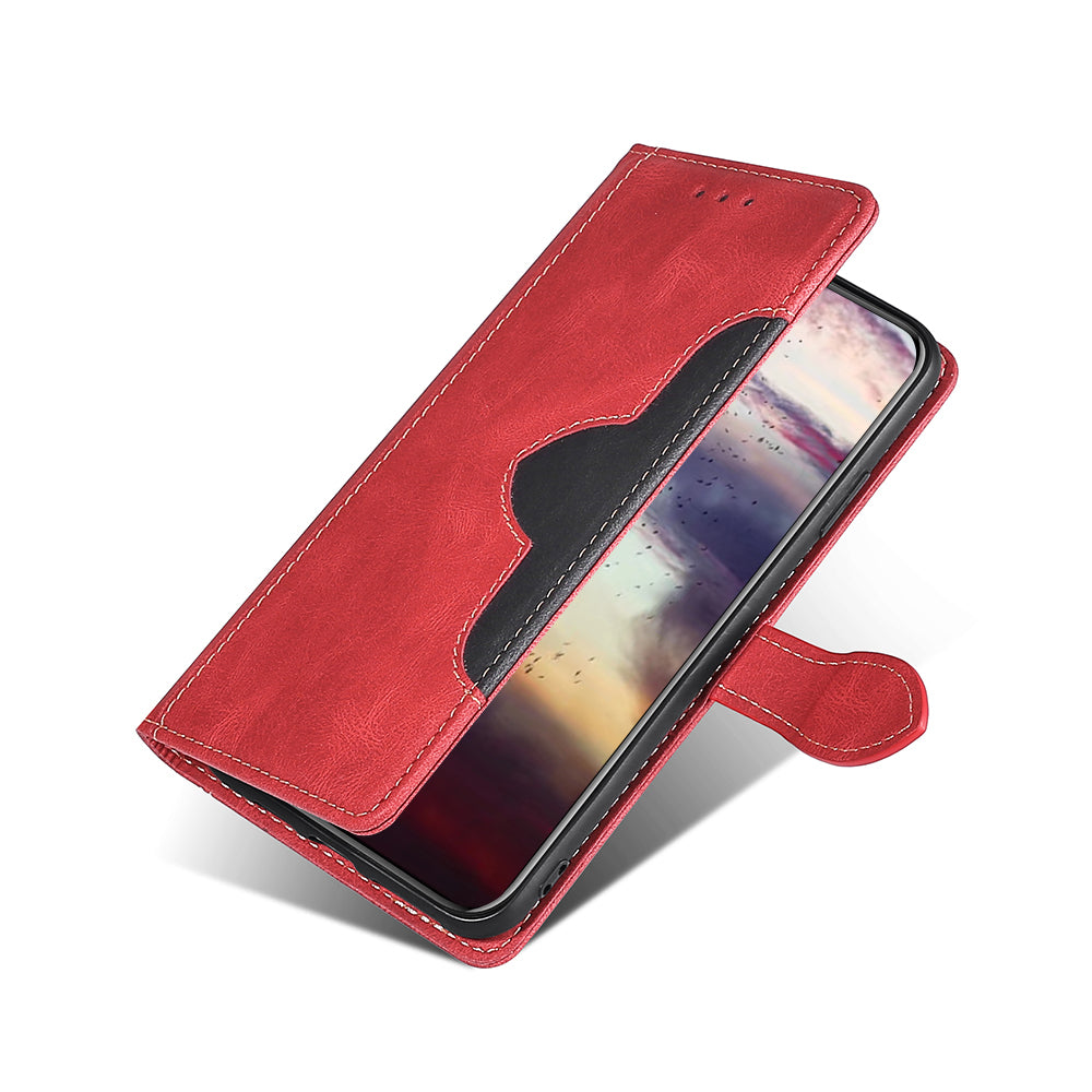 Bi-color Magnetic Clasp Anti-scratch Anti-shock PU Leather and TPU Phone Case Cover with Stand for Honor 50