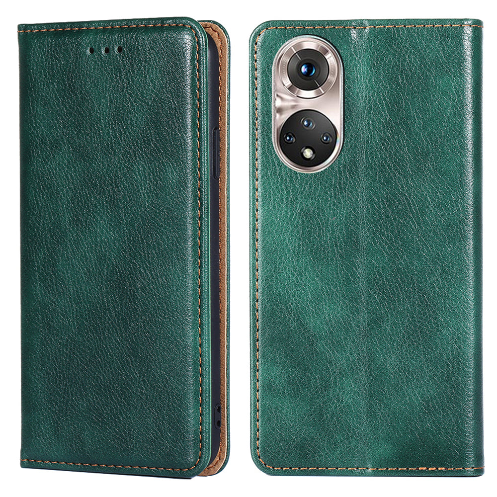 Full Body Protection Magnetic Auto Closing Leather Phone Wallet Case Stand Shell for Honor 50 Pro