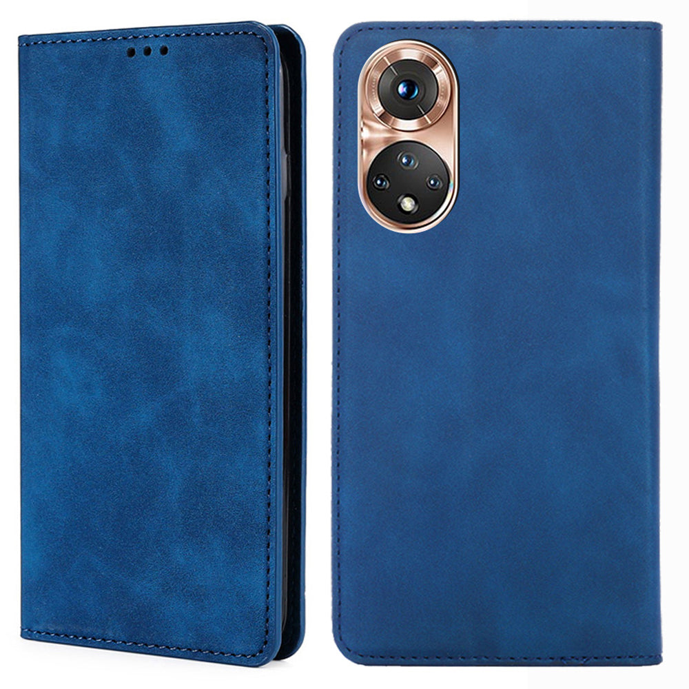 Skin-touch Feeling Magnetic Auto Closing Card Slots PU Leather Stand Phone Protector Case for Honor 50