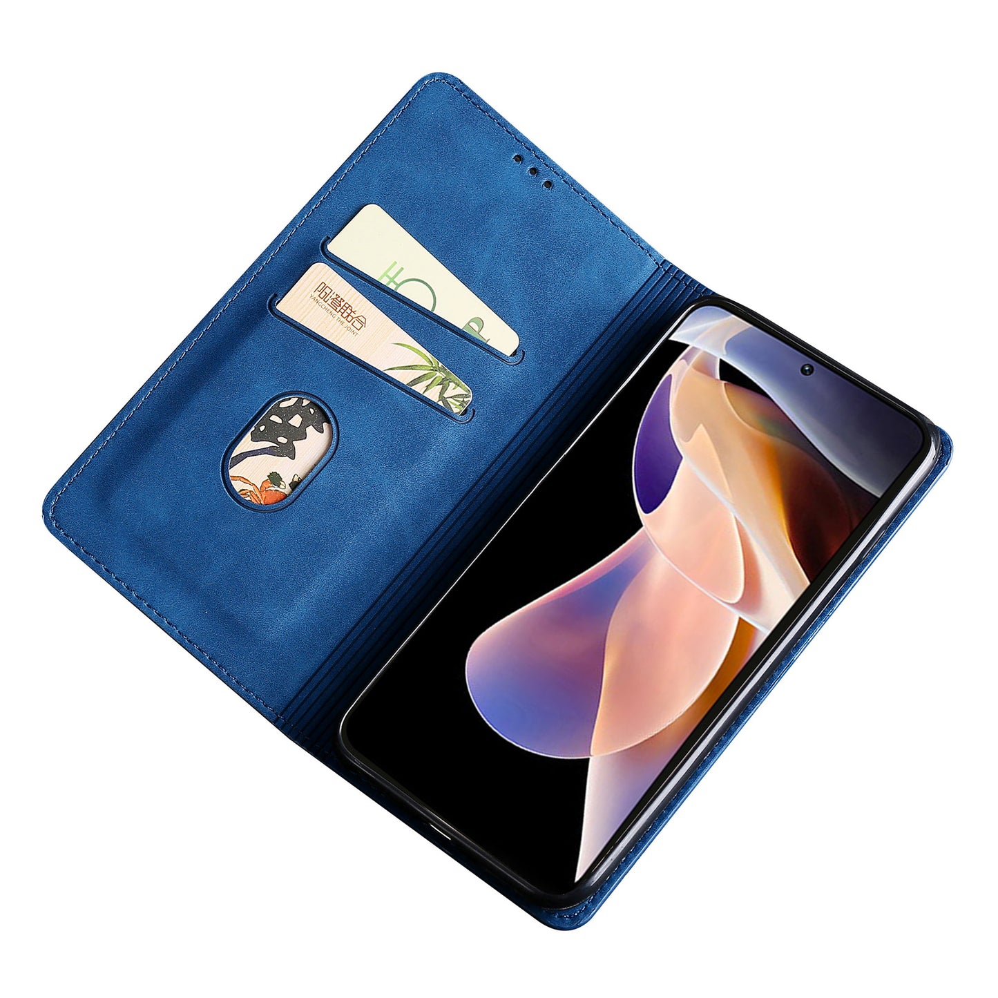 Skin-touch Feeling Magnetic Auto Closing Card Slots PU Leather Stand Phone Protector Case for Honor 50