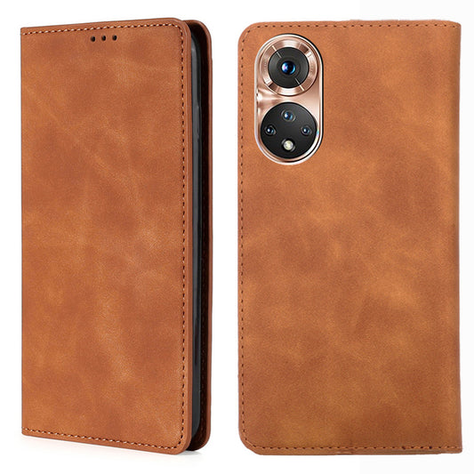 Skin-touch Feeling Magnetic Auto Closing Card Slots PU Leather Stand Phone Protector Case for Honor 50