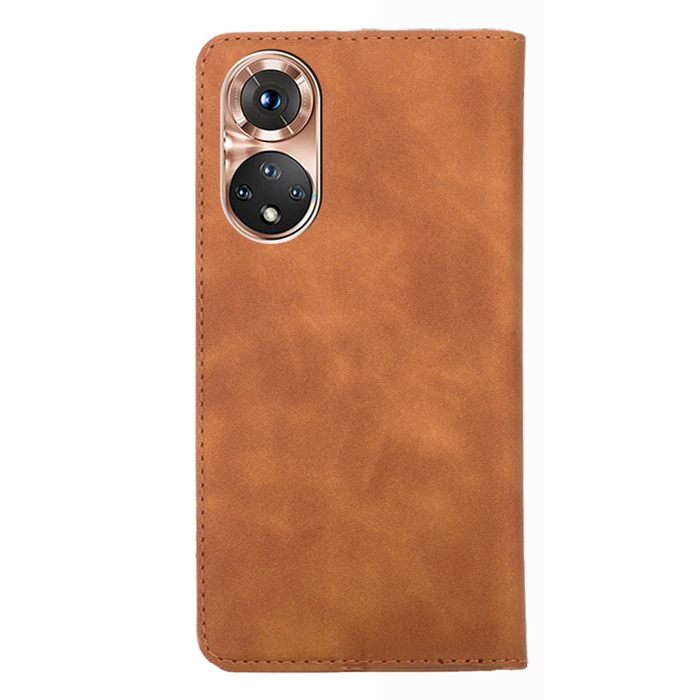 Skin-touch Feeling Magnetic Auto Closing Card Slots PU Leather Stand Phone Protector Case for Honor 50