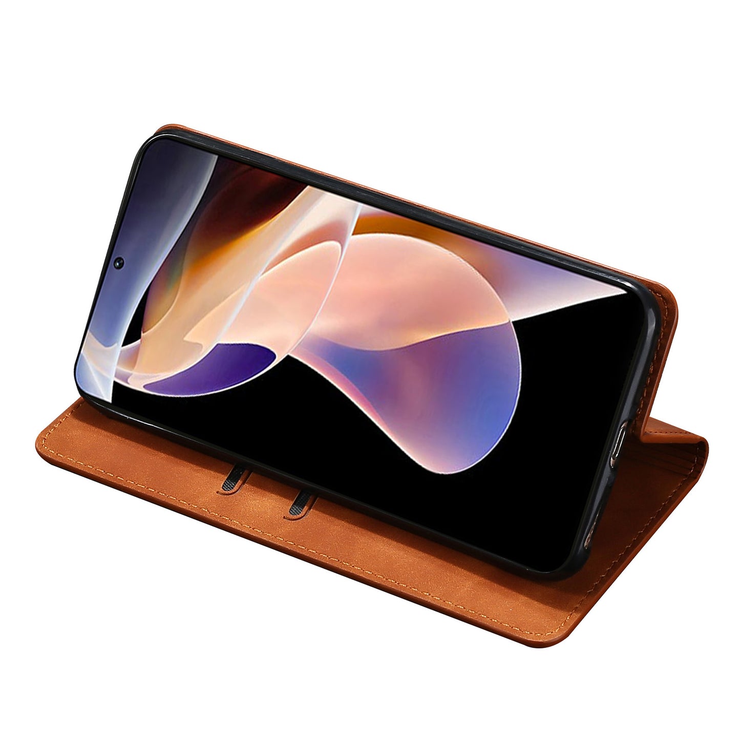 Skin-touch Feeling Magnetic Auto Closing Card Slots PU Leather Stand Phone Protector Case for Honor 50
