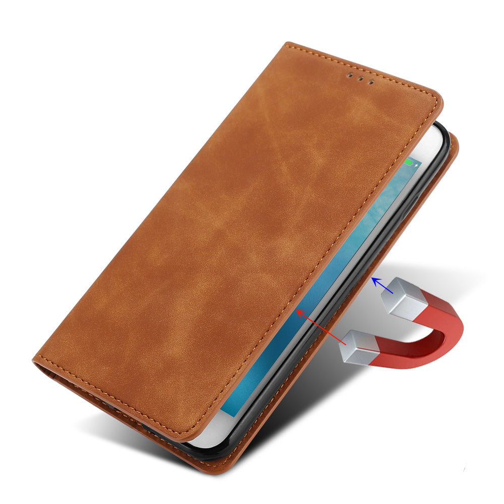 Skin-touch Feeling Magnetic Auto Closing Card Slots PU Leather Stand Phone Protector Case for Honor 50