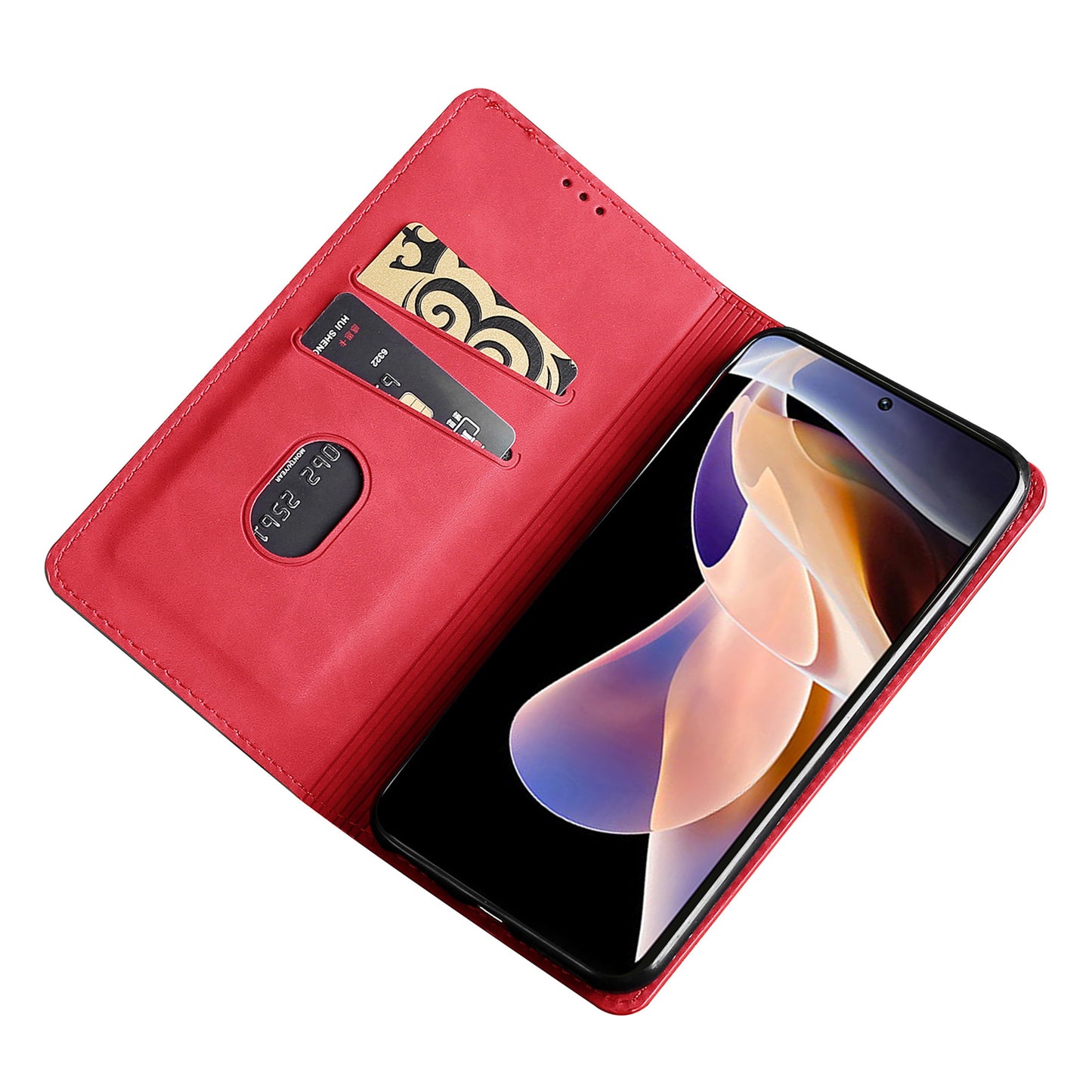 Skin-touch Feeling Magnetic Auto Closing Card Slots PU Leather Stand Phone Protector Case for Honor 50