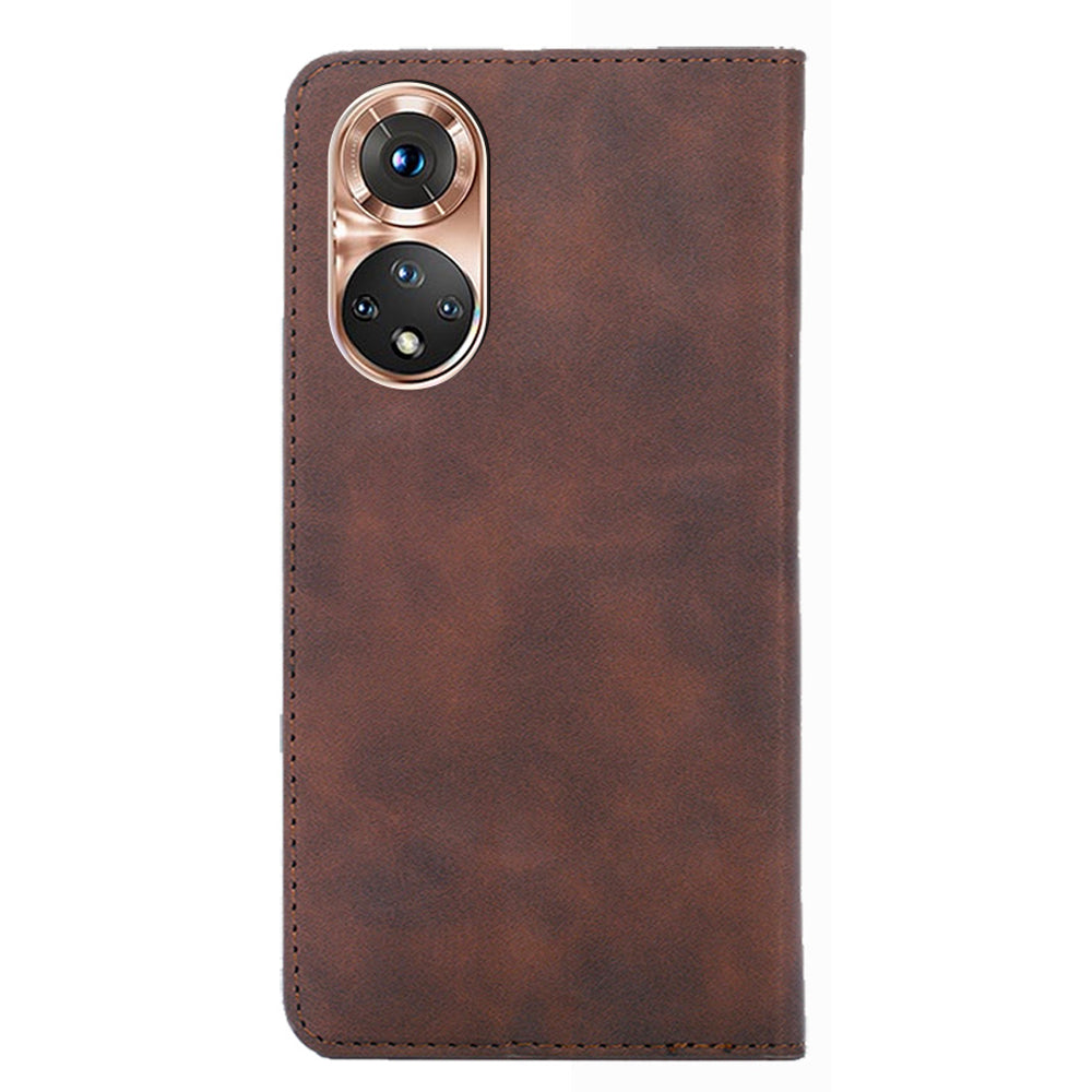 Skin-touch Feeling Magnetic Auto Closing Card Slots PU Leather Stand Phone Protector Case for Honor 50
