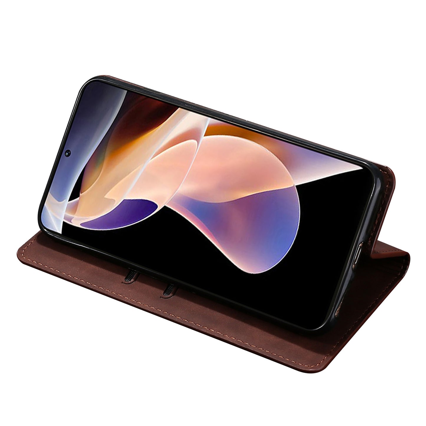 Skin-touch Feeling Magnetic Auto Closing Card Slots PU Leather Stand Phone Protector Case for Honor 50
