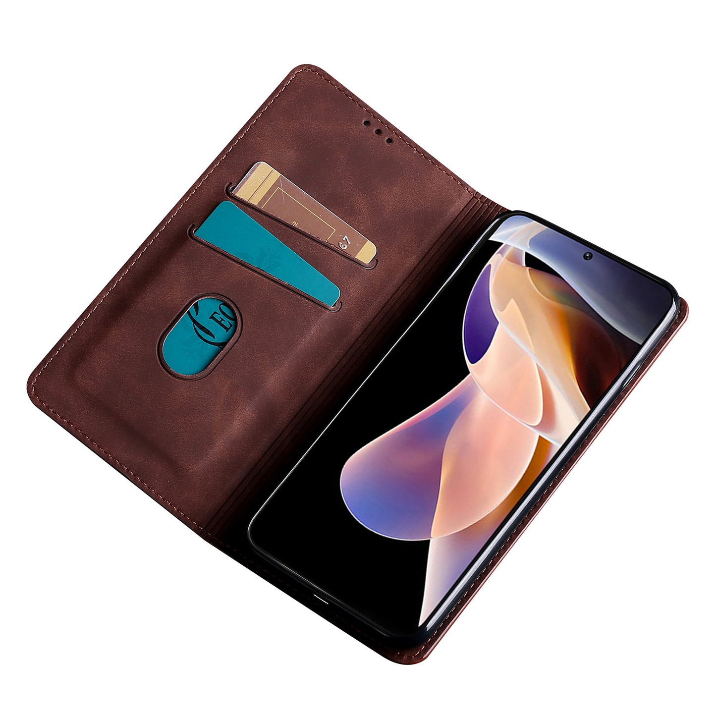 Skin-touch Feeling Magnetic Auto Closing Card Slots PU Leather Stand Phone Protector Case for Honor 50
