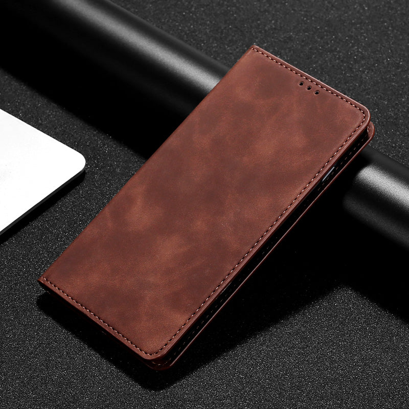 Skin-touch Feeling Magnetic Auto Closing Card Slots PU Leather Stand Phone Protector Case for Honor 50