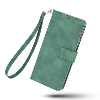 Folio Flip Skin-touch Feeling Stand Wallet Phone Cover Leather Case with Hand Strap for Honor 50