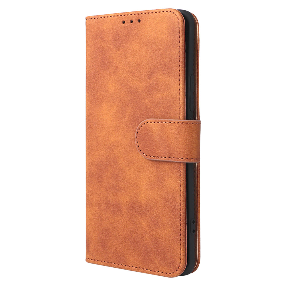 Folio Flip Skin-touch Feeling Stand Wallet Phone Cover Leather Case with Hand Strap for Honor 50