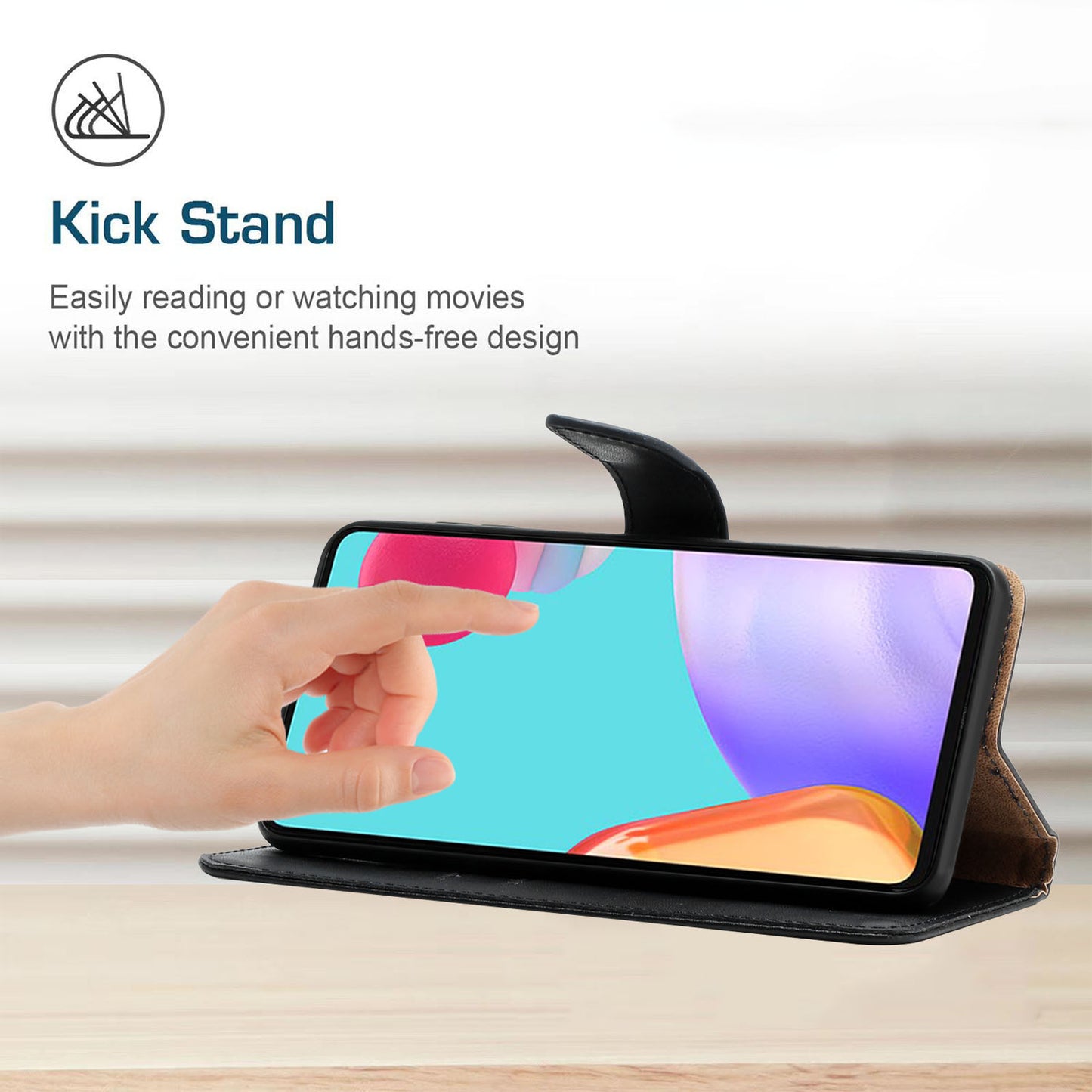 Solid Color Nappa Texture Case Stand Wallet Genuine Leather Mobile Phone Cover for Huawei P40 Pro