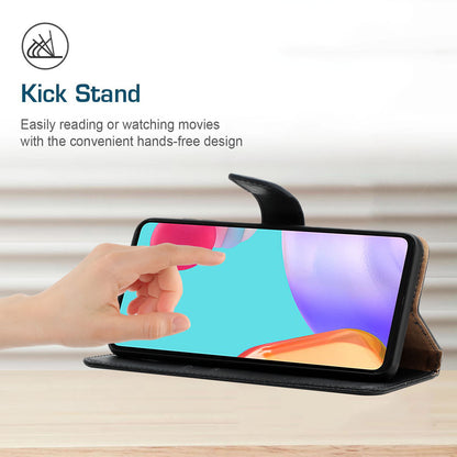 Solid Color Nappa Texture Case Stand Wallet Genuine Leather Mobile Phone Cover for Huawei P40 Pro