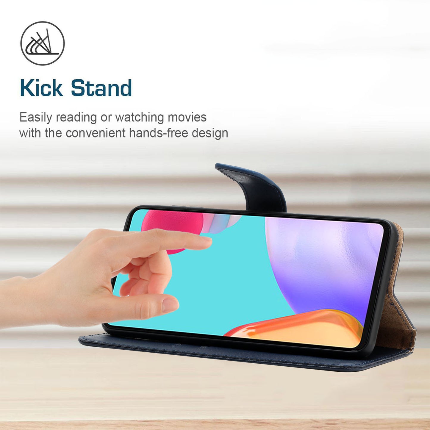 Solid Color Nappa Texture Case Stand Wallet Genuine Leather Mobile Phone Cover for Huawei P40 Pro