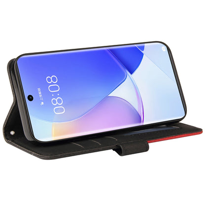 KT Leather Series-1 Anti-fingerprint Dual-Color Splicing Style Flip Phone Shell PU Leather Wallet Design Phone Case with Stand for Huawei nova 9 / Honor 50