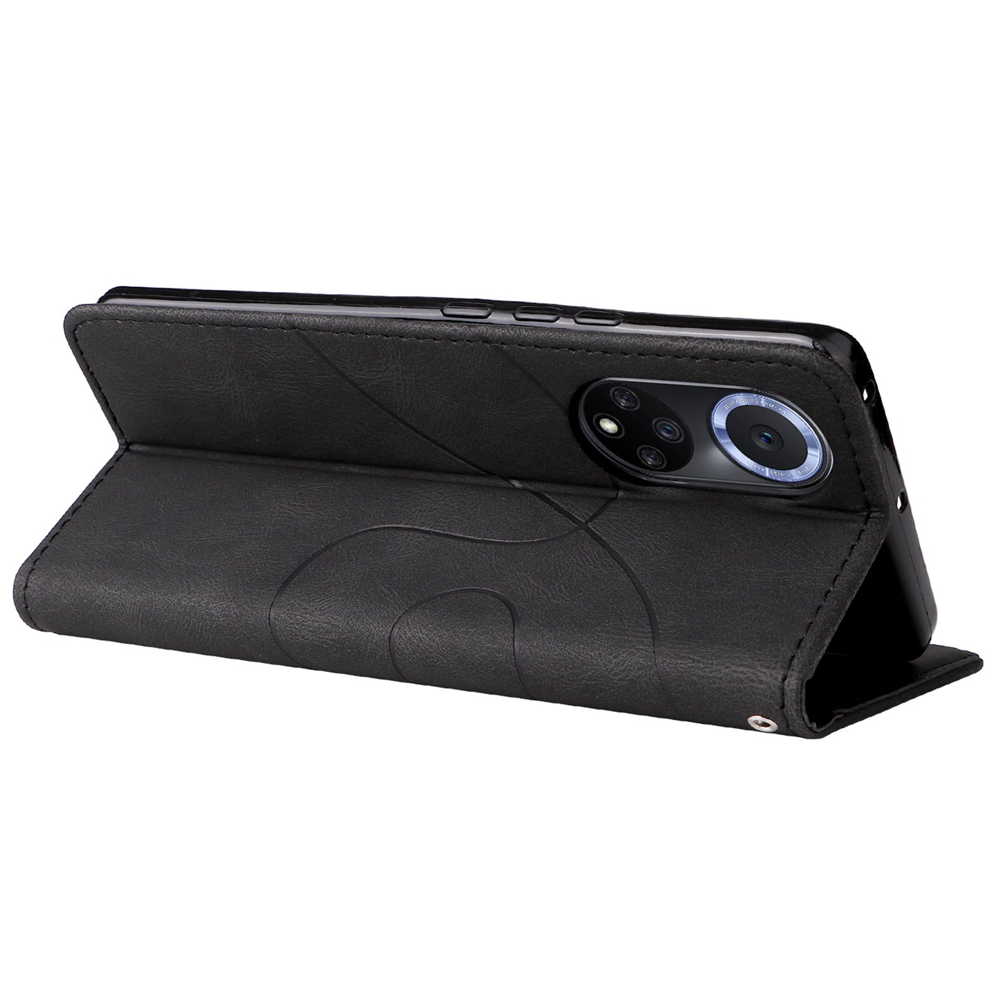 KT Leather Series-1 Anti-fingerprint Dual-Color Splicing Style Flip Phone Shell PU Leather Wallet Design Phone Case with Stand for Huawei nova 9 / Honor 50